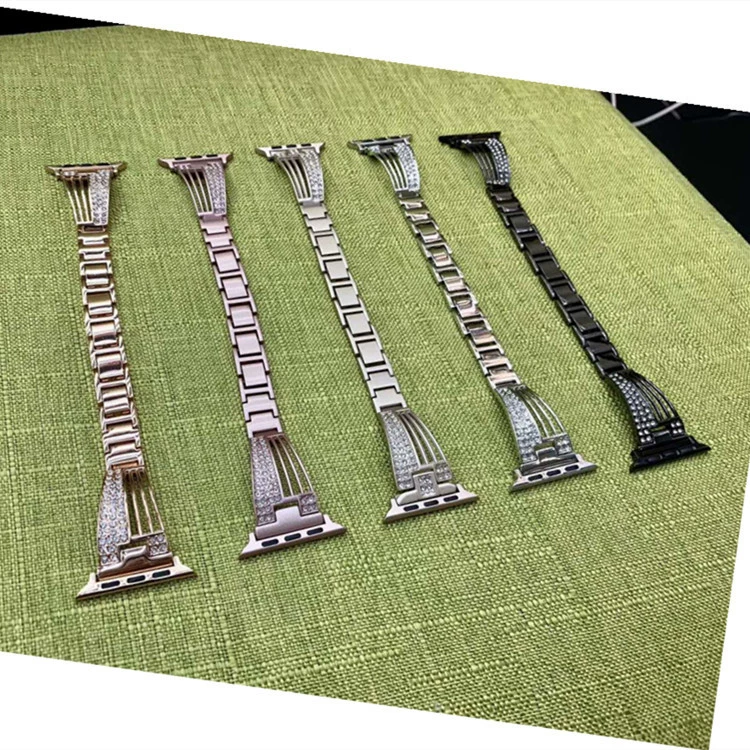 Подходит для Apple Watch браслет с формой бабочки/ромба, iWatch5/6 кристаллы из циркония нержавеющая сталь