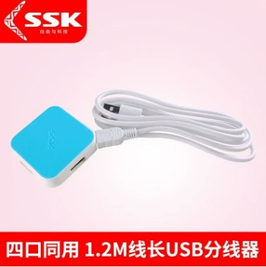 SSK Бiao Wang SHU030 Красочный USB 1.2M концентратор USB HUB Один вытягивает Четыре USB разъединителя