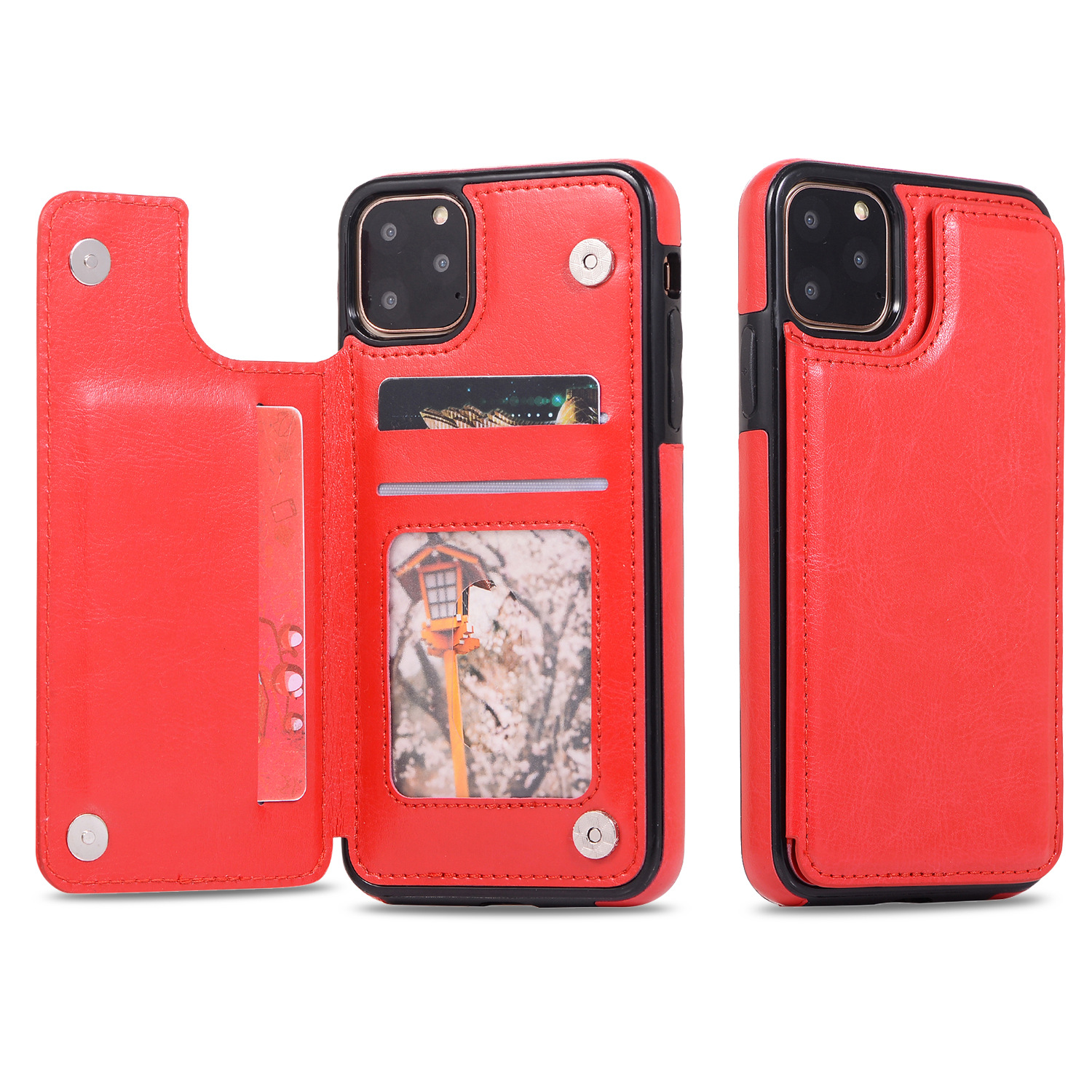 Simple Style Solid Color tpu PU Leather Samsung iPhone Phone Cases