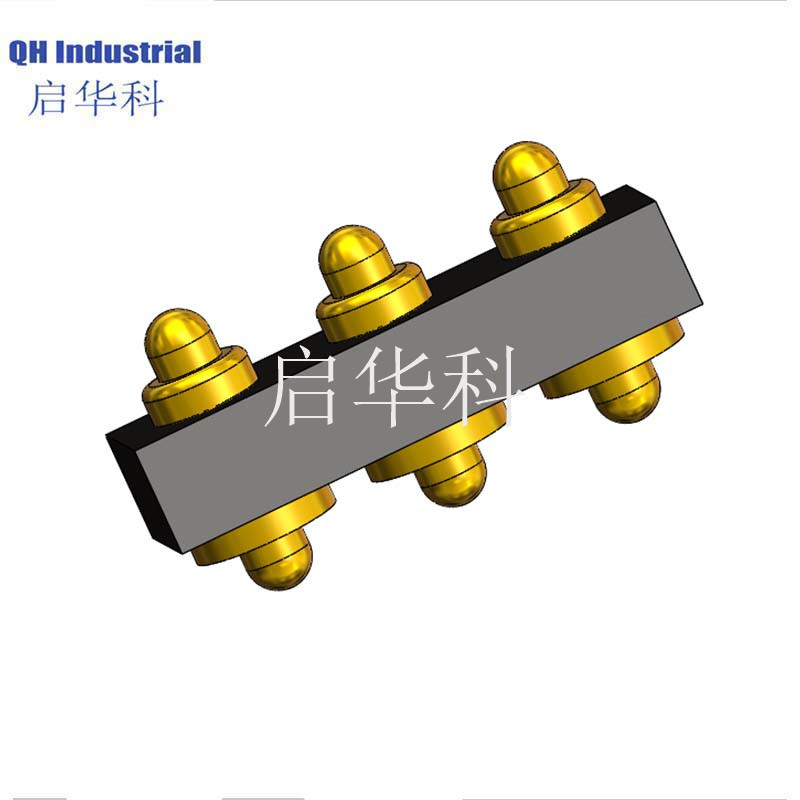 3pin3.5间距2.3高pogopin弹簧针连接器用于PCB板智能手机双头4.0