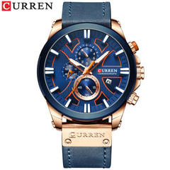 CURREN/Carren 8346 Trendy Men's Waterproof Watch with Six-Hole Multifunction Fashion Large Dial Wristwatch