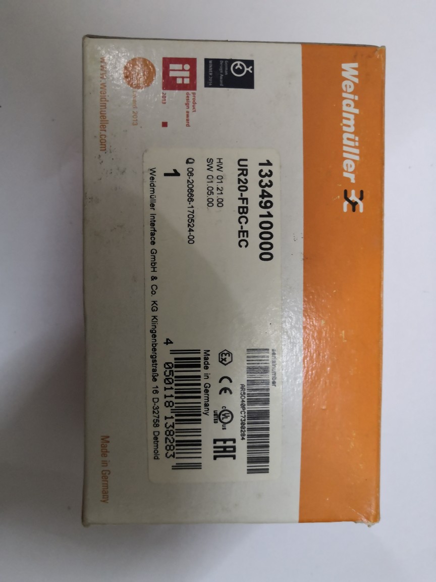 1334910000UR20-FBC-EC魏德米勒EtherCAT耦合器模块智能工业互联