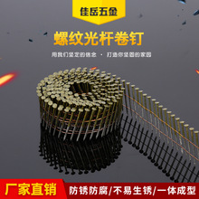 佳岳五金制品螺纹光杆卷钉 气动光杆木工长钉 木托盘包装箱木工钉
