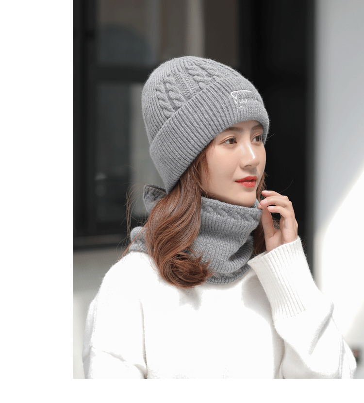 Cappello da donna in maglia di lana, alla moda, con fodera in pile, caldo, autunno inverno, all'ingrosso_voghion.com