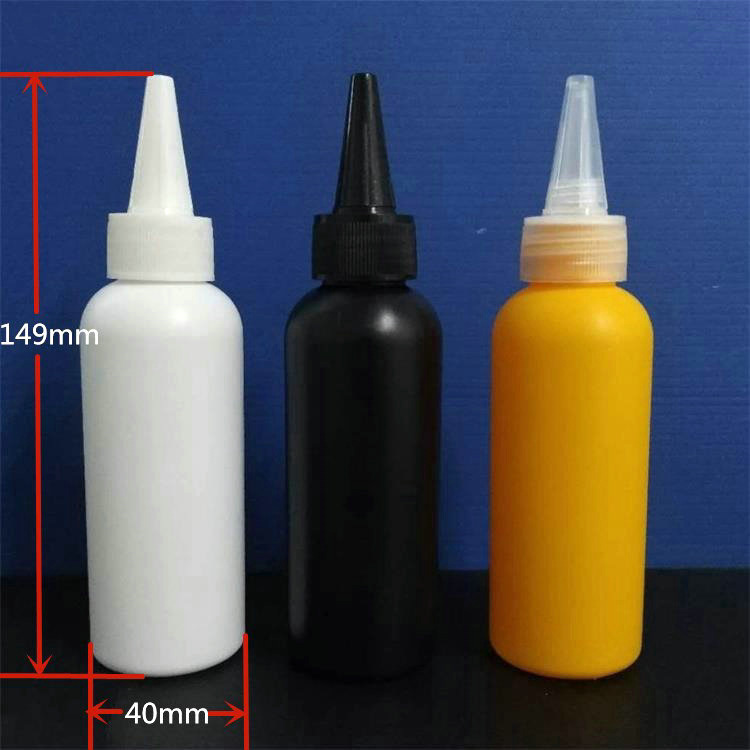 白色避光电发水瓶 避光尖嘴颜料瓶 避光小尖嘴瓶 黑色塑料瓶100ml