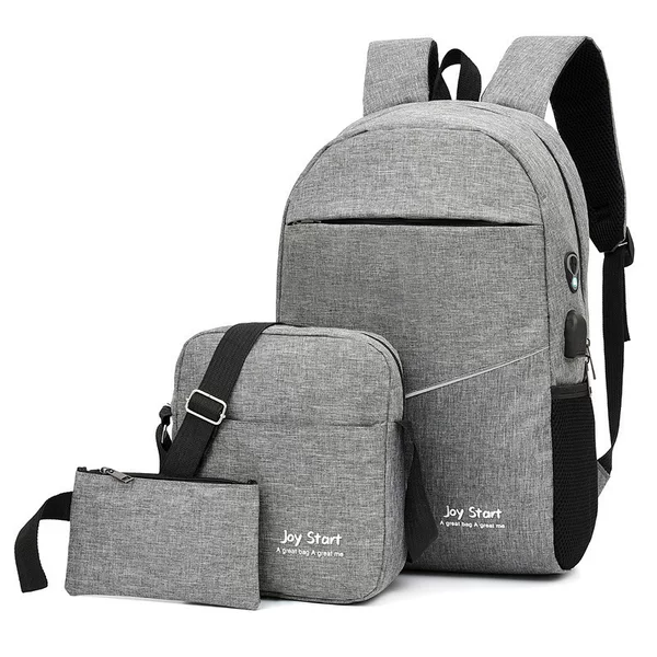 Cross-border new backpack men's business computer backpack casual schoolbag three-piece Korean style women's outdoor travel bag