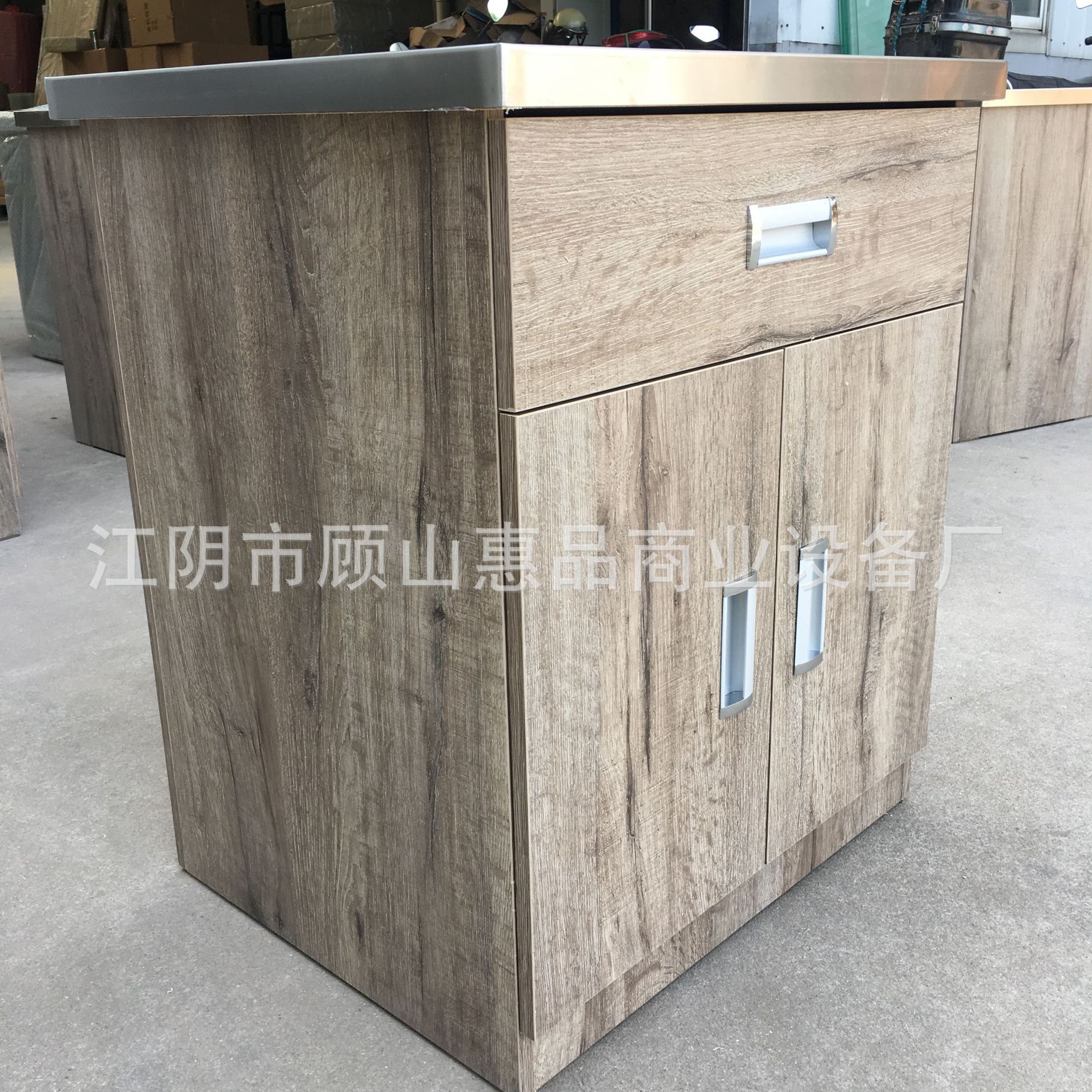 貨架廠家鋼木貨架超市貨架定制超市小稱台集中大稱台不鏽鋼台面