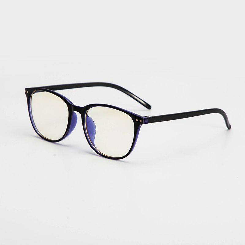 Gafas de mujer gafas lisas s6008 marco redondo de los hombres Sin Grado Película Azul teléfono móvil computadora gafas de protección ocular