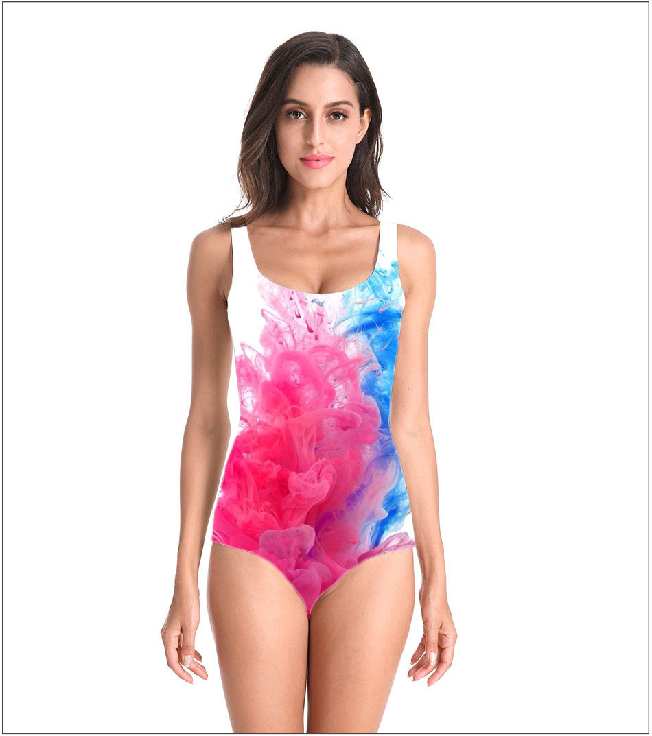 3D colour Smoke texture printing 2019 Amazon Explosive money sexy Backless High elastic bikini Swimsuit