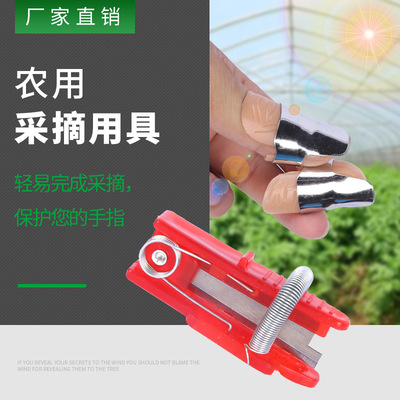 批发农用采摘用具 摘花椒摘豆角农用铁指甲 剪菜掐尖采摘拇指刀|ms