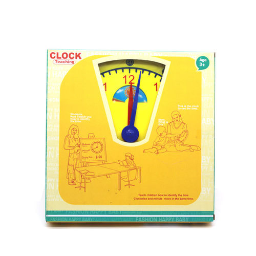 Children recognize time alarm clock. Educational toy for first and second grade primary school students. Cognitive digital toy clock model.