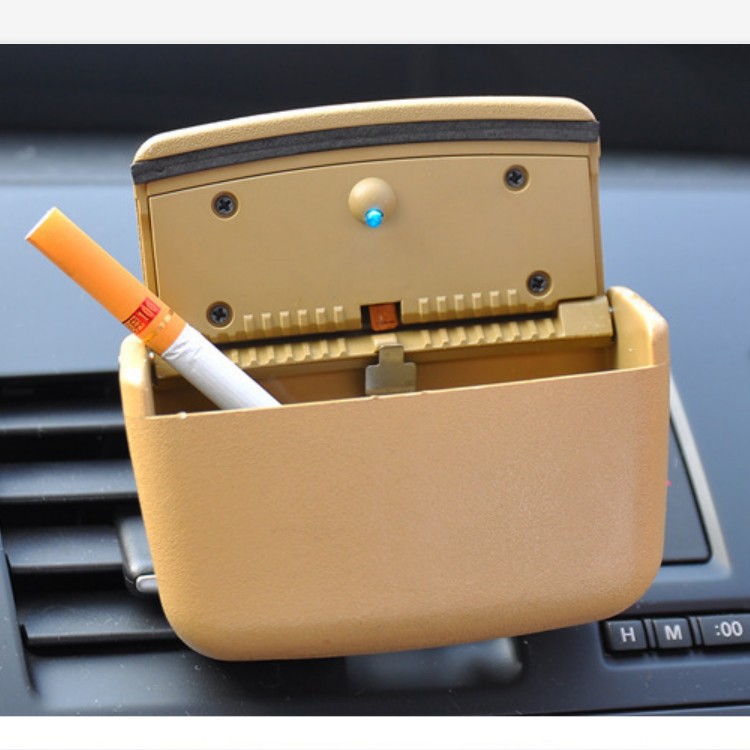 車載出風口置物架 創意LED夜光煙灰缸 汽車側門挂式垃圾桶雜物箱