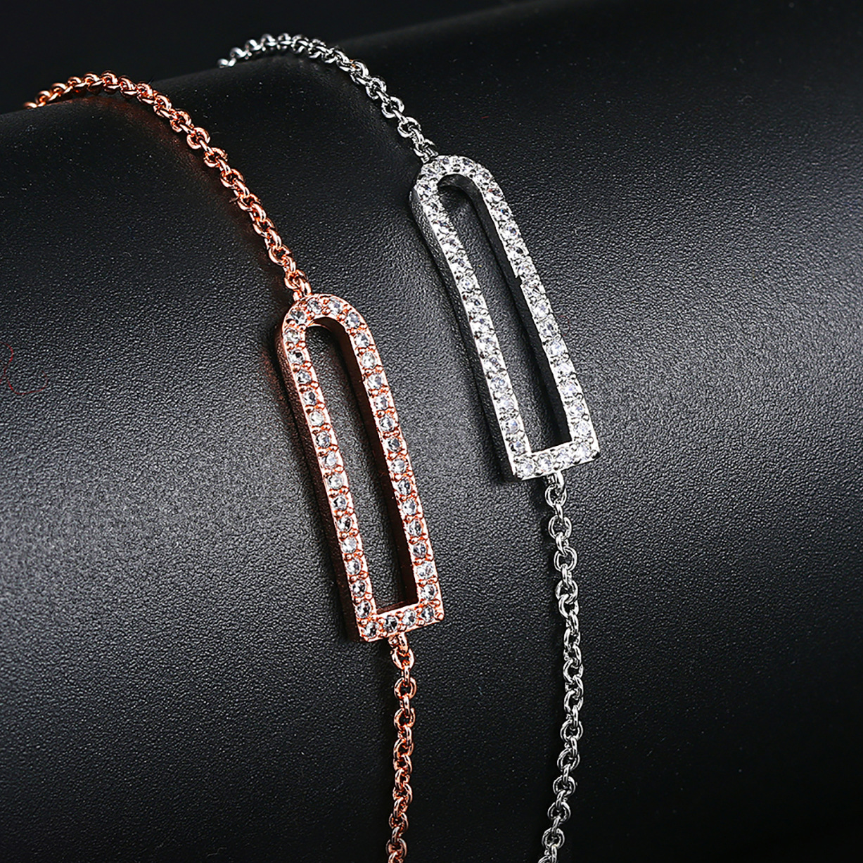 Fashion Heart Shape Bow Knot Copper Plating Zircon Bracelets 1 Piece