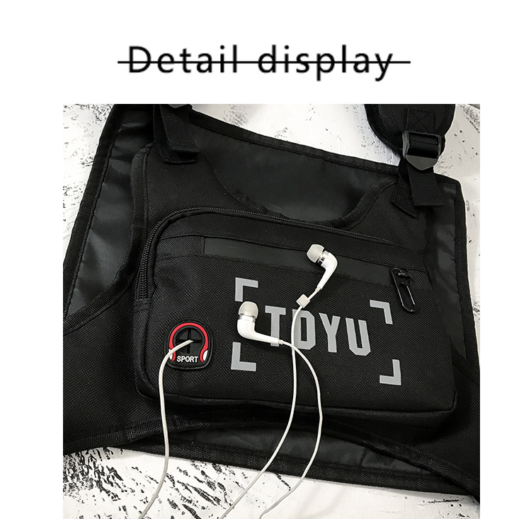 Fashion Trendy Hip Hop Tactical Dark Chest Bag display picture 7