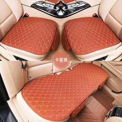 Universal seat cover, cushion spring and summer linen - cayenne-yellow-universal-three-piece-set