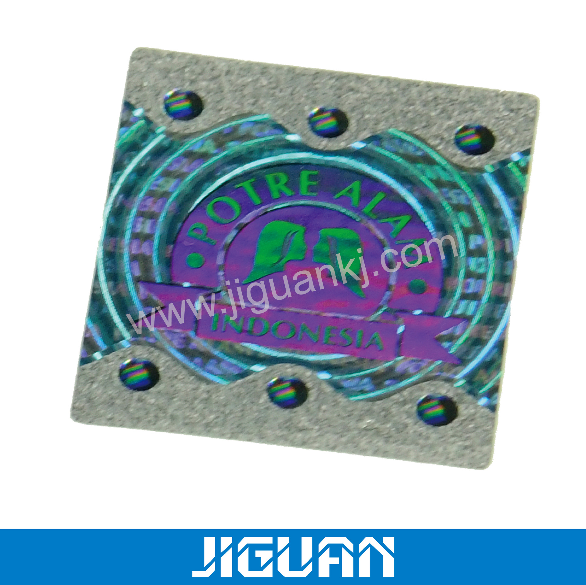 银色纹理防伪标签缩微全息防伪商标金银镭射贴纸