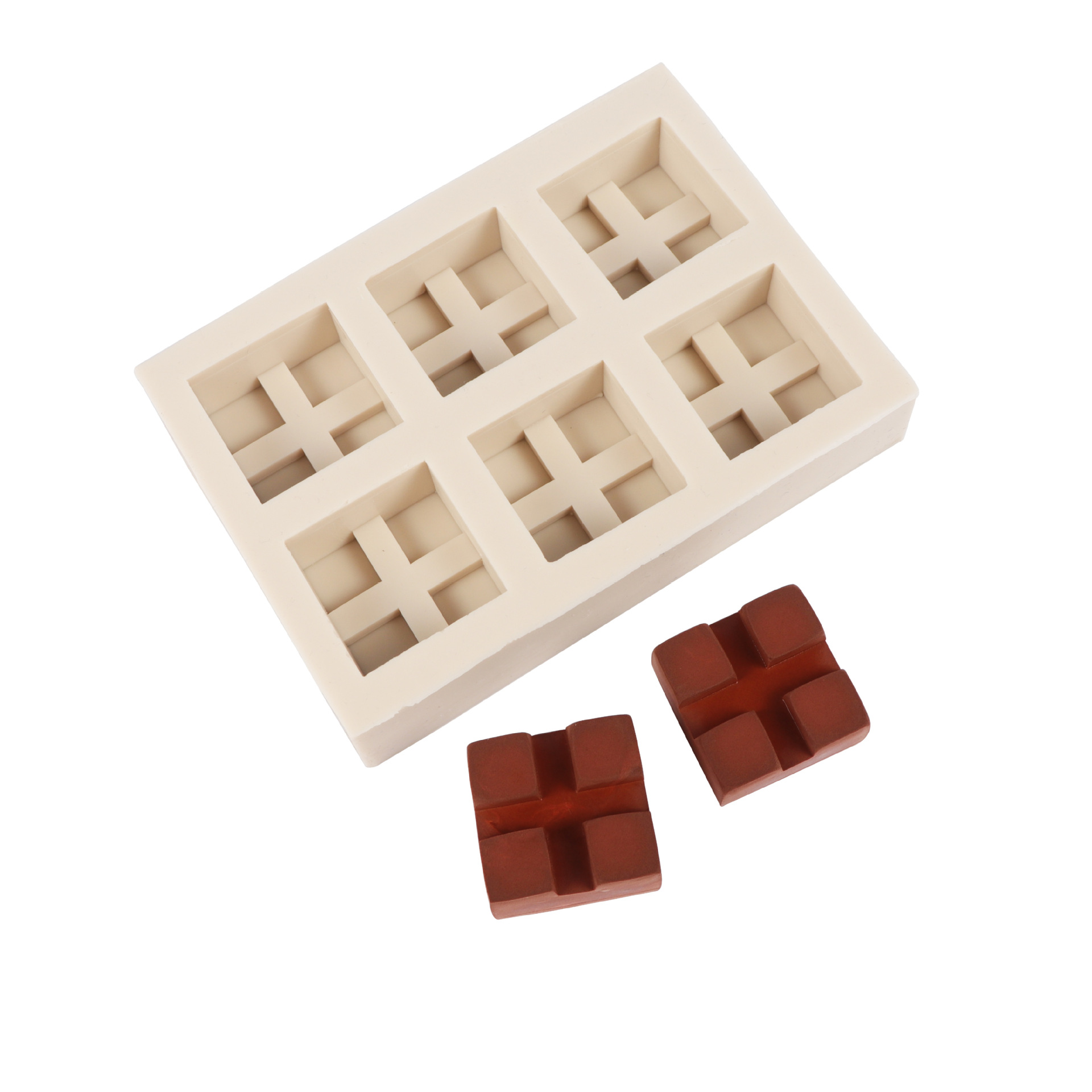 Azúcar marrón molde de silicona molde cuadrado de la torta resistente a altas temperaturas caramelo de azúcar marrón yogur azúcar menta jengibre herramienta para hornear dulces