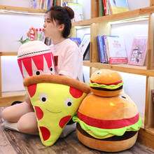創意仿真食物吃貨抱枕可愛萌毛絨玩具餐廳咖啡廳裝飾擺件沙發靠枕