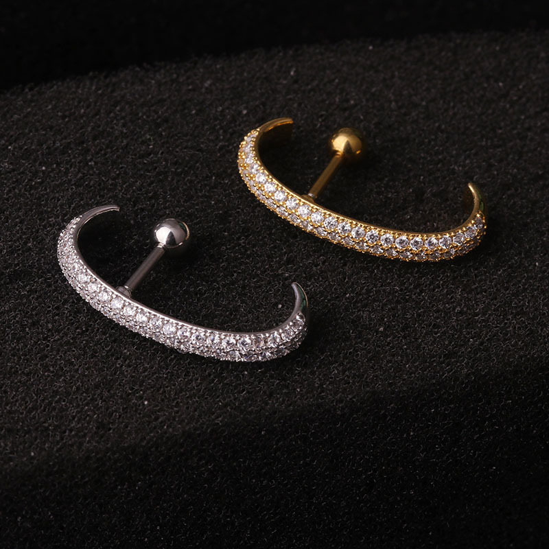 Ear Cartilage Rings & Studs Novelty Geometric Copper Zircon display picture 4