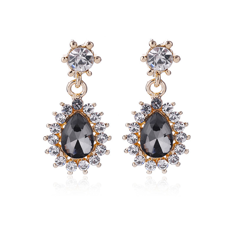 Drop Earrings Classification 1 Pair Lady Flower Alloy Inlay Artificial Gemstones Women's Drop Earrings