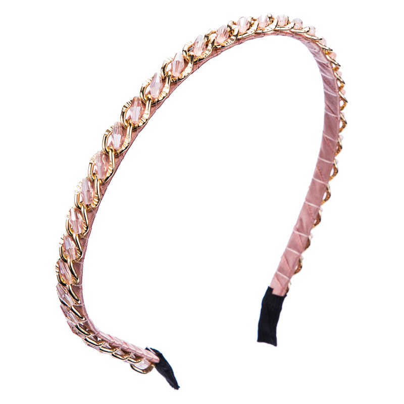 Hair Band New Hand-wrapped Crystal Beads Thin-edged Hair Hoop display picture 7