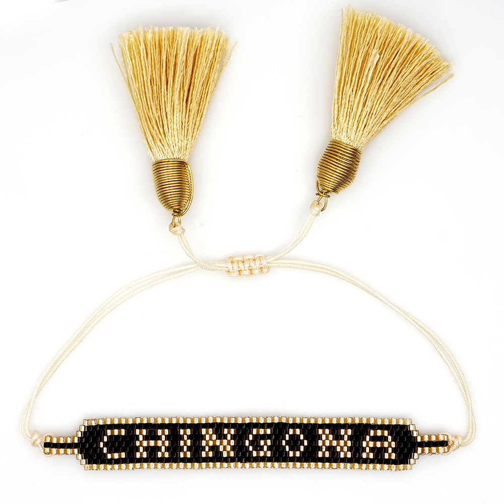 Miyuki Db Antique Rice Beads Tassel Weave Chingona Color National Wind Female Bracelet Jewelry display picture 2