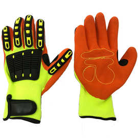 热销 TPR防切割防撞防穿刺摩托赛车手套 魔术贴机械防护劳保手套