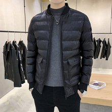男士外套2022皮衣夾克新款男士冬季休閑時尚韓版潮流時尚加厚棉衣