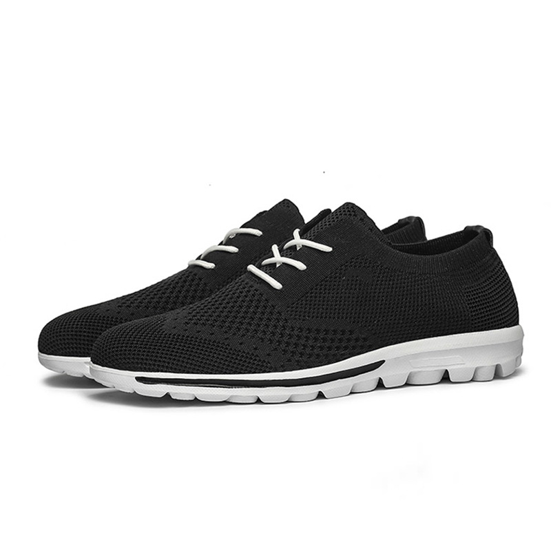 Men's Breathable Flyknit Running Shoes Lightweight Casual Trainers_voghion.com