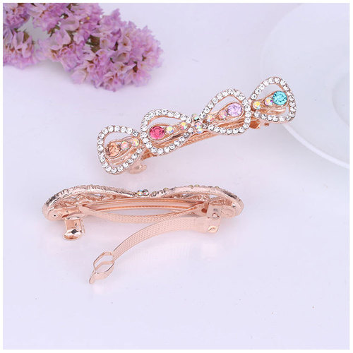 Hair clip hairpin for women girls hair accessories Small Rhinestone bow hairpin headdress women versatile hairpin top clip