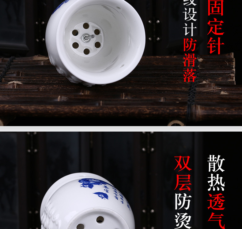 Ceramic Moxibustion Cup Gua Sha Tool Double Layer Warming Massage Device for Home Wellness in use