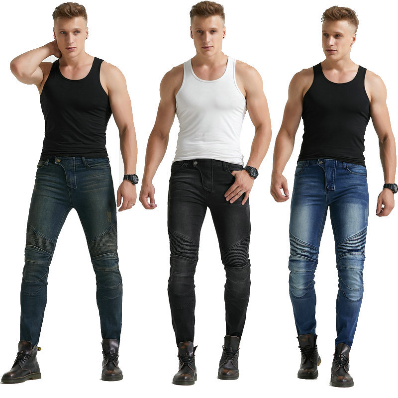 Pantalones vaqueros de la motocicleta de los hombres de la motocicleta directa de la fábrica pantalones casuales delgados pantalones de carreras pantalones de Harley resistentes a la caída