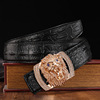 Leather universal belt, genuine leather, crocodile print, Korean style