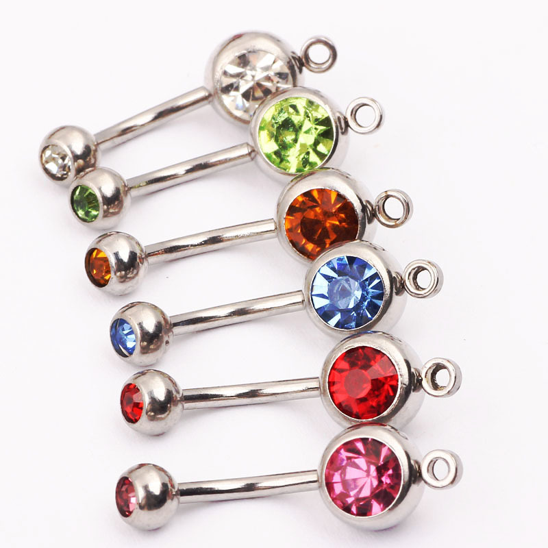 Medical Steel Double-Ended Drill Navel Ring Belly Button Jewelry O-Ring Wholesale detail image 9