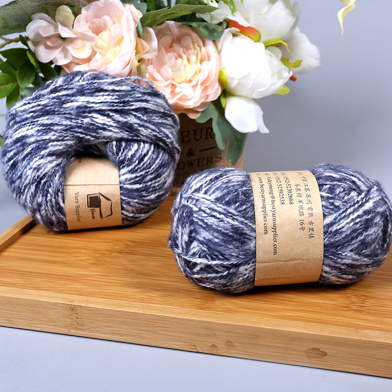 厂家供应3.5支腈尼涤合股纱 毛衣帽子围巾线毯专用纱线花式纱