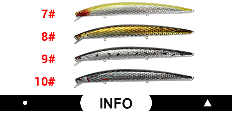 Sinking Minnow Fishing Lures 180mm23.5g Hard Plastic Baits Fresh Water Bass Swimbait Tackle Gear