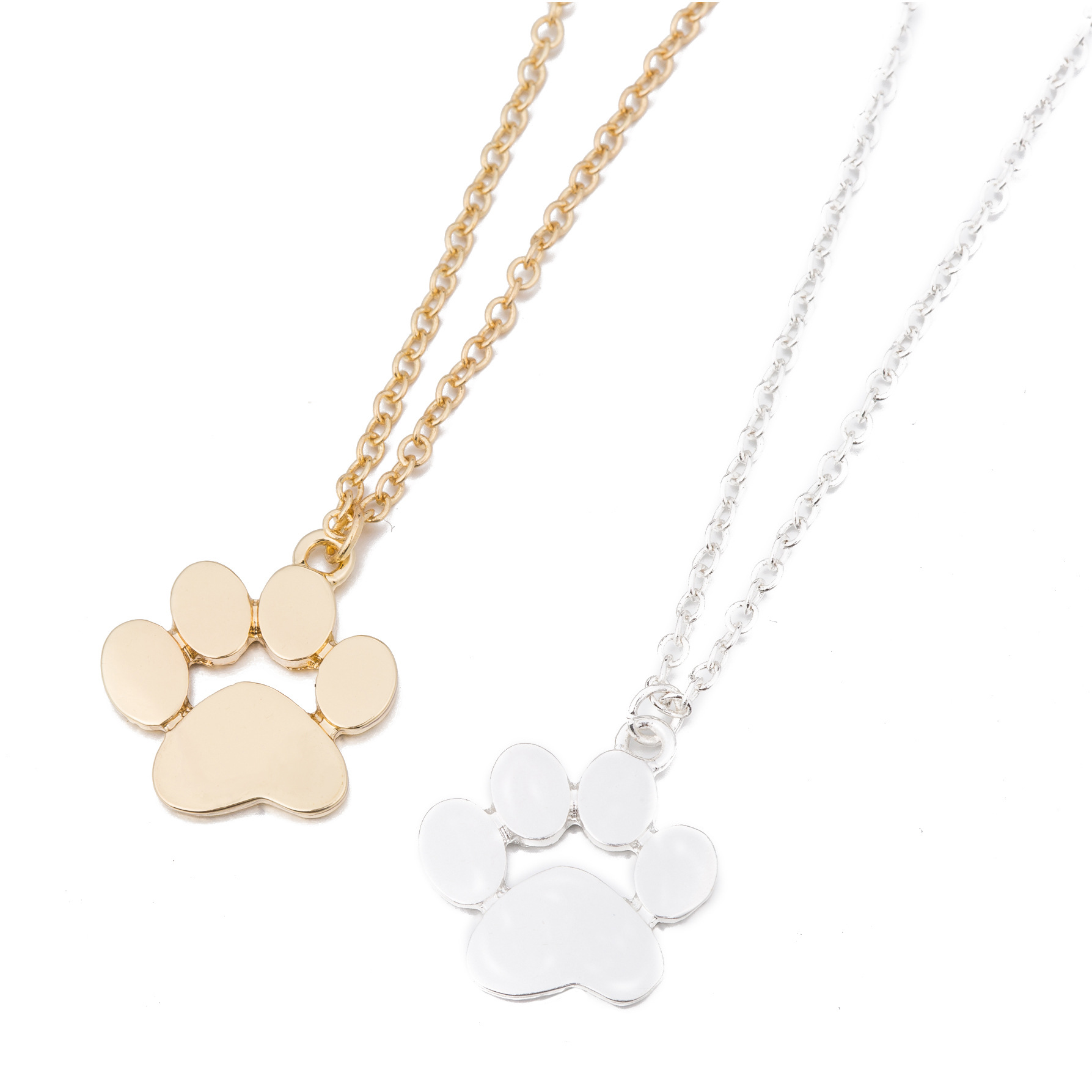 Cute Paw Print Copper Pendant Necklace 1 Piece