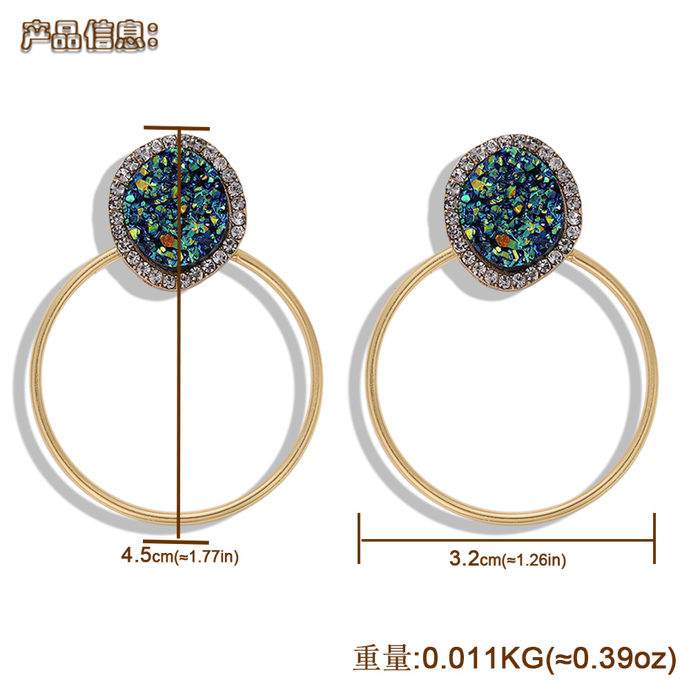 Alloy Diamond Earrings Fashion Geometric Earrings Simple Earring Accessories Wholesale display picture 1