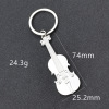 Glossy music keychain, violin engraved, Birthday gift