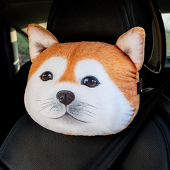 Car headrest 3D Husky car pillow seat trendy brand neck pillow cartoon car interior supplies cute