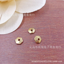 黄铜5mm六边形隔珠 几何耳环手链串项链散珠 手工diy饰品配件材料