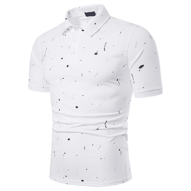 Men’s Short-sleeved T-shirt Pure Paint-dotted Decoration Strip  