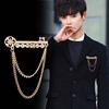 Chain with tassels, pin, cardigan, shirt lapel pin, brooch, Japanese and Korean