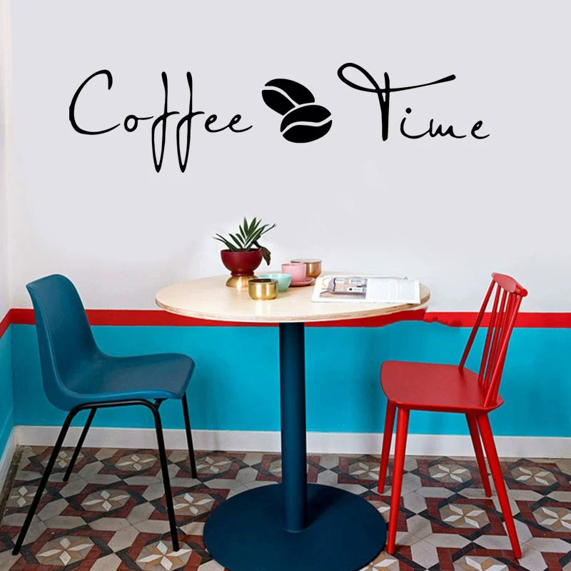 COFFEE TIME английская наклейка на стену кафе кухня декор и компоновка уточненная наклейка на стену чтобы удалить FX1344