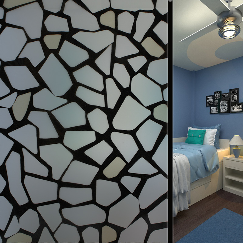 鹅卵石玻璃贴膜玻璃推拉门浴室隔断装饰膜家用隔热膜