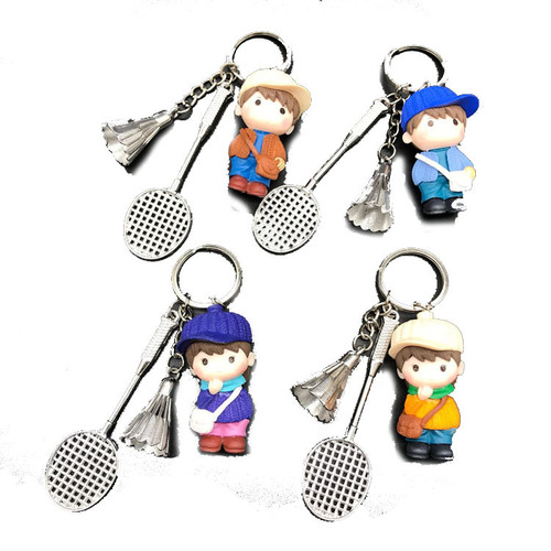 Badminton keychain, cute doll pendant, jewelry keychain, sports competition prizes and small gifts