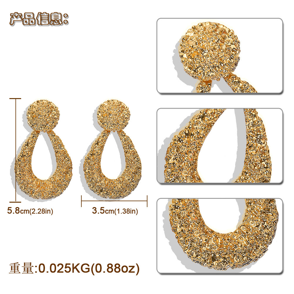 Alloy Drop-shaped Earrings Simple Atmospheric Jewelry Ins Wind Earrings display picture 15