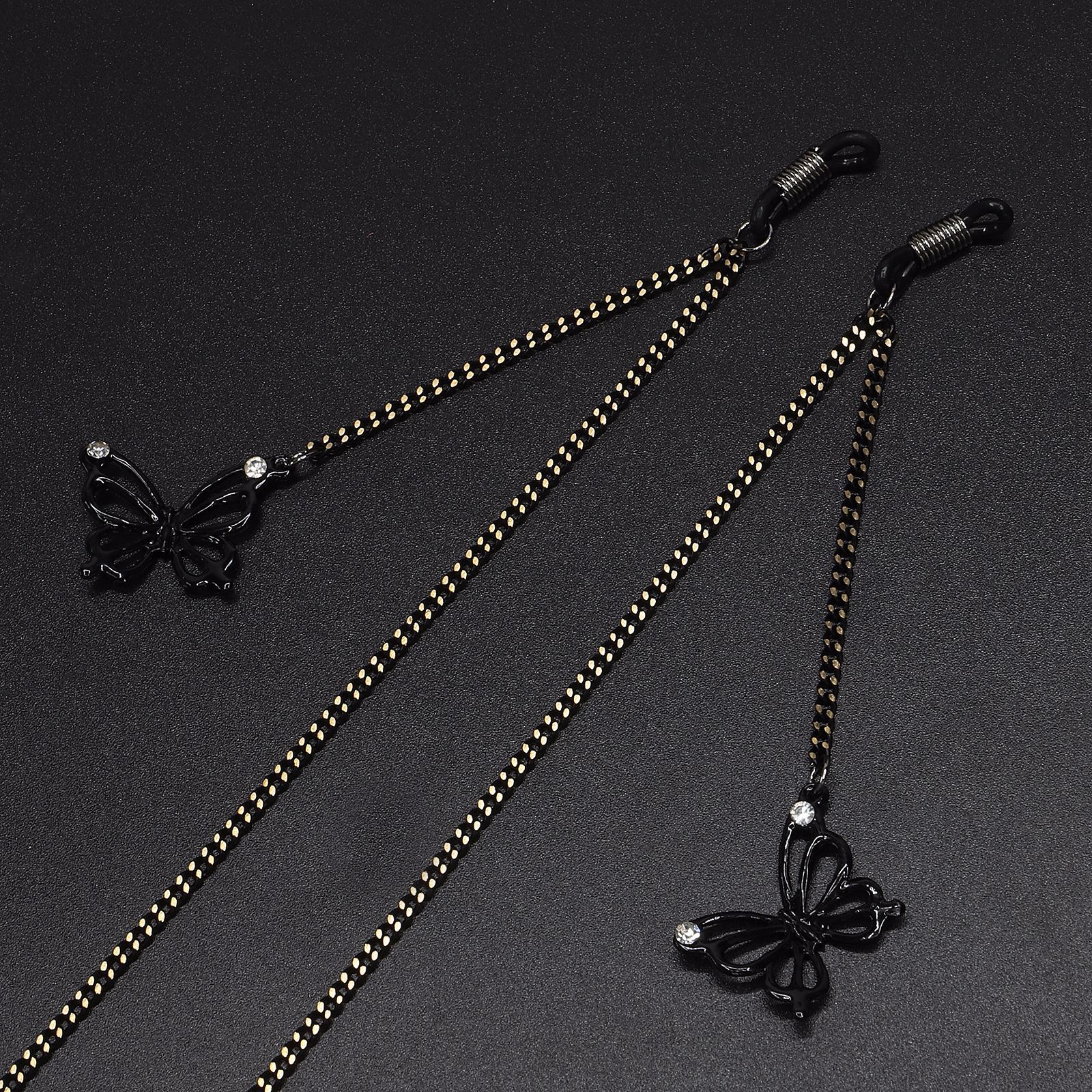 Fashion Black Star Rhinestone Butterfly Glasses Chain Wholesale display picture 5