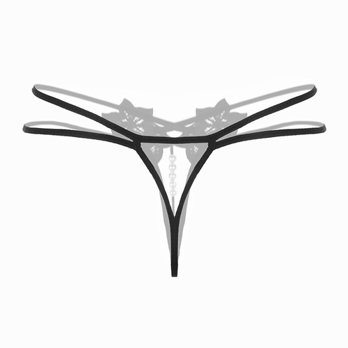 Intimate women's lingerie set with sexy pearl sheer lace open front T-panties - new arrival