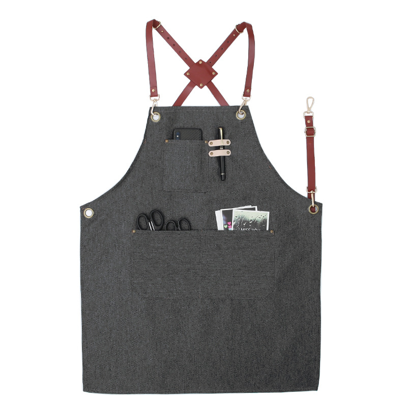 Delantal logotipo personalizado moda Coreana lienzo antifouling Barbero café leche tienda de té Cocina Ropa trabajo en casa para las mujeres